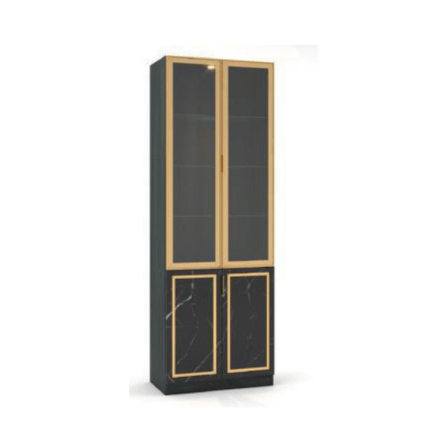 ตู้โชว์กระจก WISDOM DESIGN FURNITURE รุ่น GS-801 80 ซม. สีแอชเกรย์/ดาร์คมาร์เบิ้ล_1